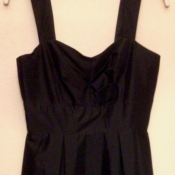 Black Silk Dress - Mid-Length - Picture 1 of 7